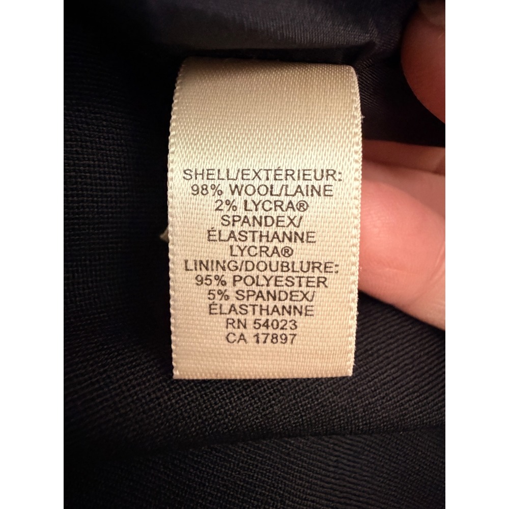 Banana Republic Petite Black Wool Blend Pencil Skirt Side Zip Stretch Size 6P - Picture 6 of 9